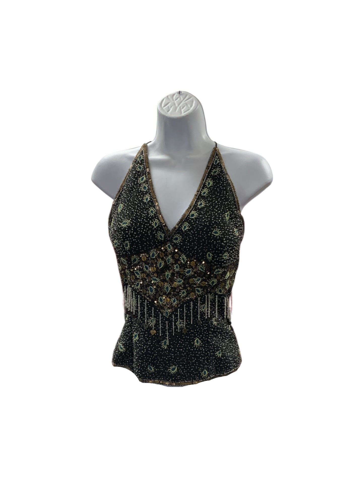 Aftershock Women's Beaded Halter Black S
