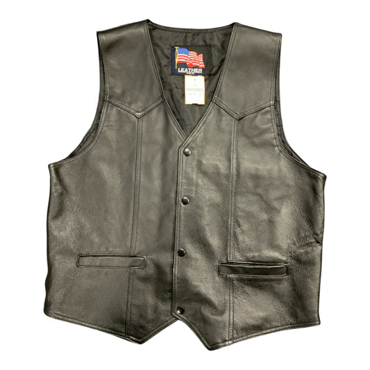 USA Leather Men's Vest Black L