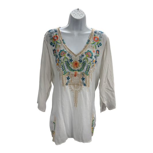 Johnny Was Women's Tunic Gray Teal L