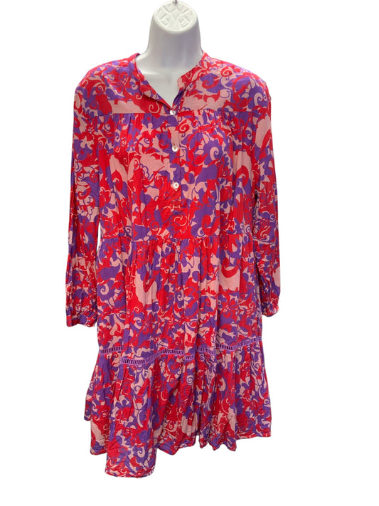 Ro's Garden Women's Dress Red Purple L
