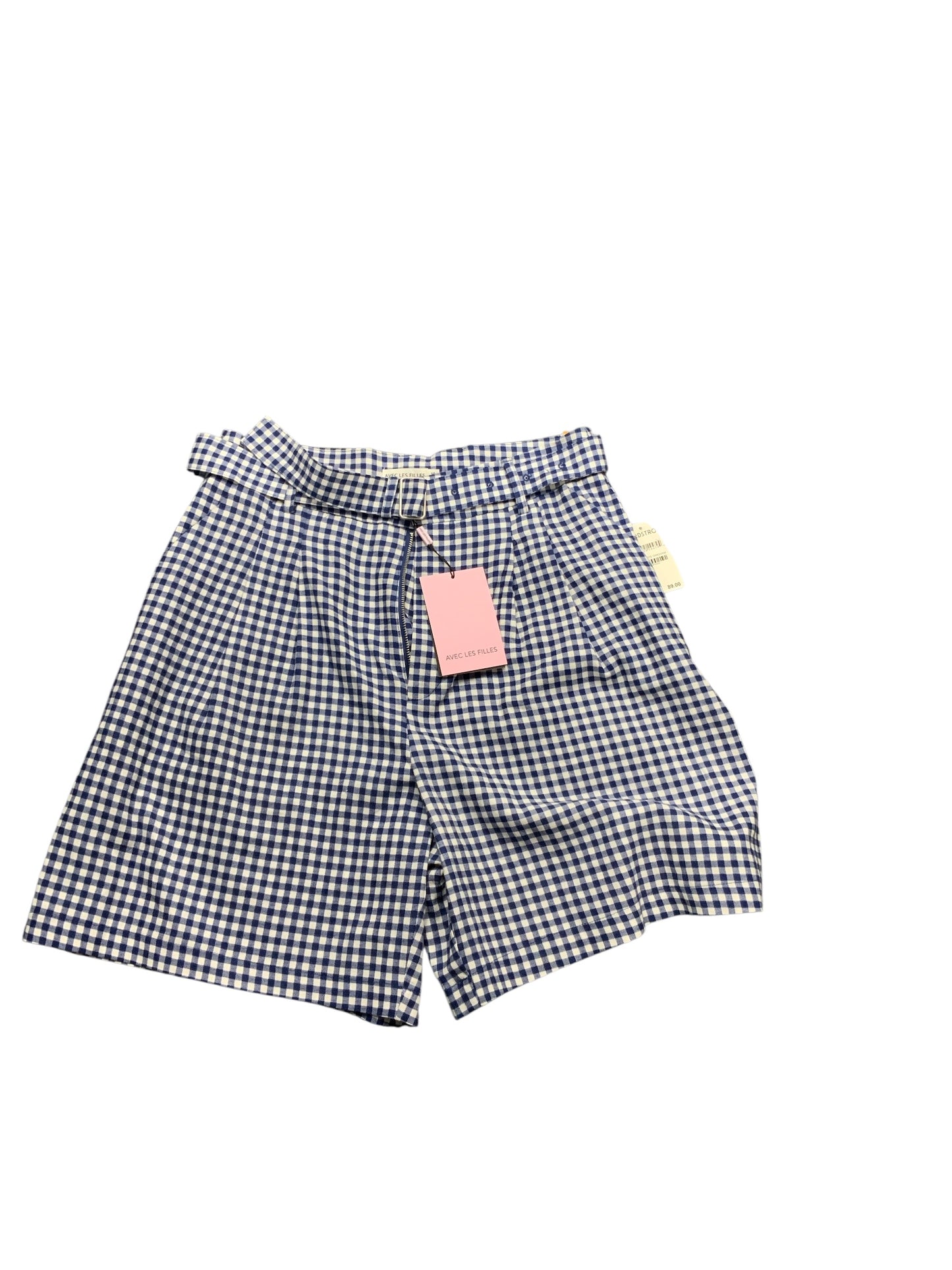 NWT Avec Les Filles Women's Linen Short Navy 10=M