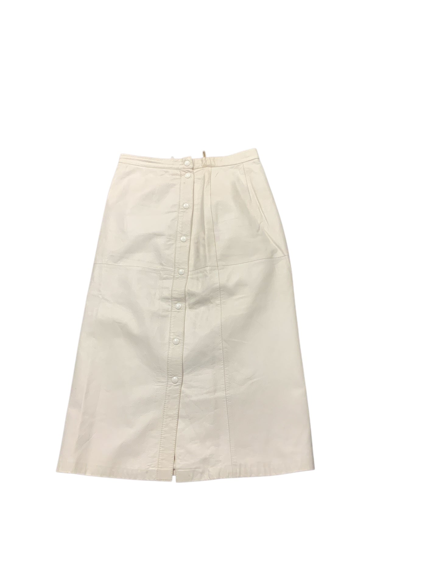 Cristiano di Thiene  Women's Leather Skirt White 42/27=4 x29