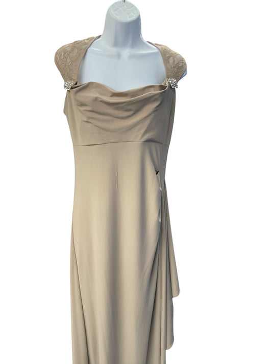 NWT R & M Richards Women's Gown Taupe 12=L