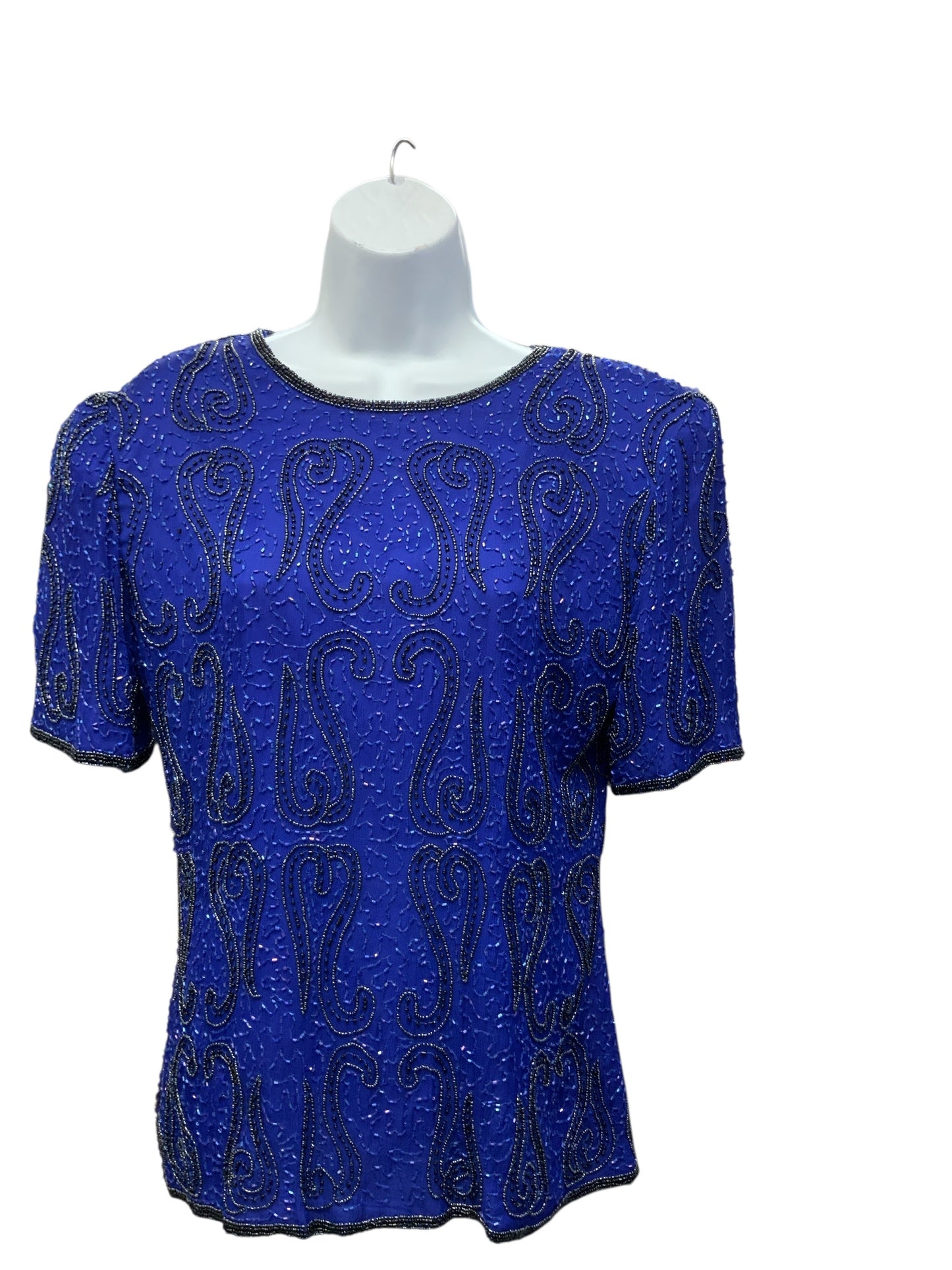 Stenay Women's Beaded Blouse Royal Silk S