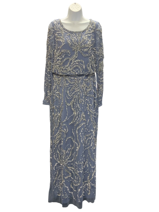 NWT Adrianna Papell Women's Gown Peri/Gray 10=M