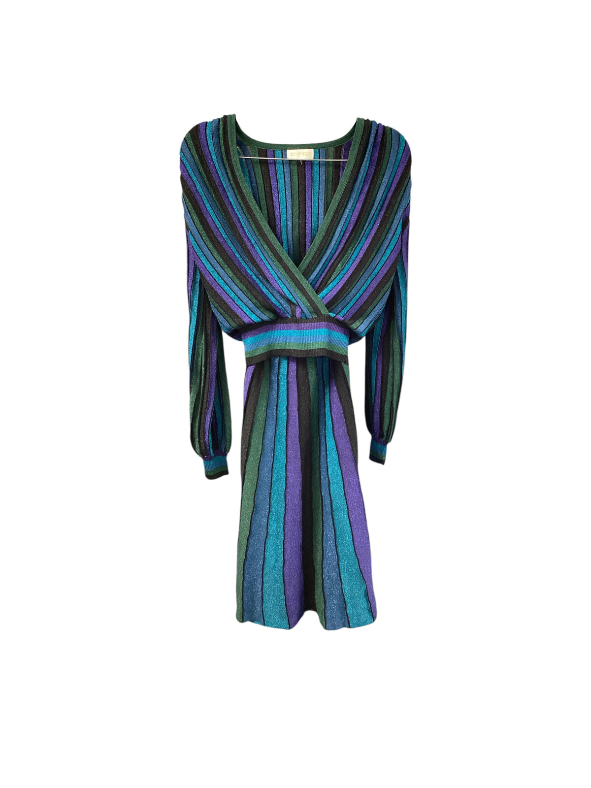NWT Ronny Kobo Women's 2pc Sweater Dress Purple Stripe Knit XS