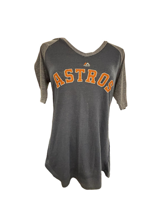 Astros womens vneck blue L