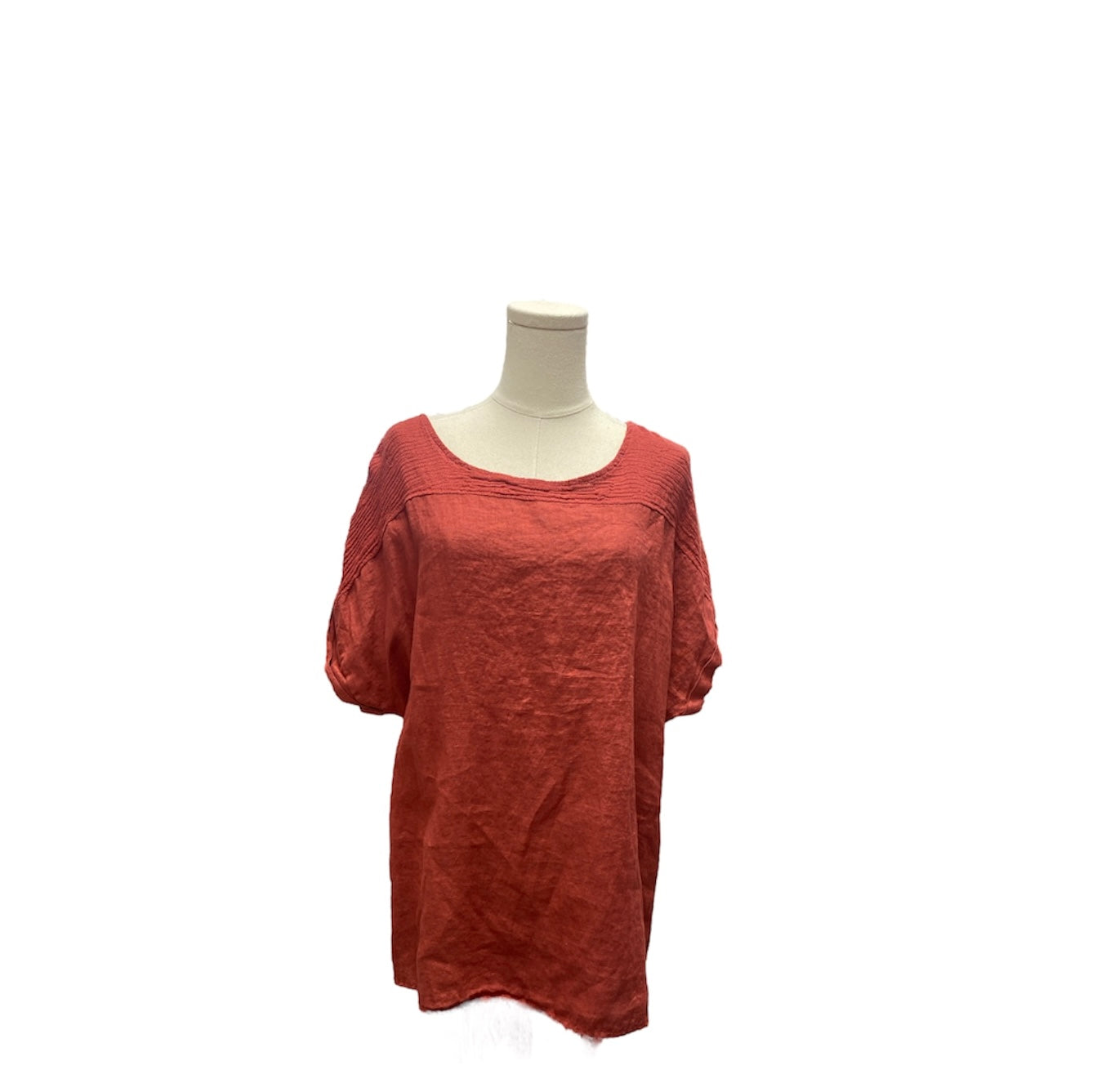 Lungo L'Arno Womens Linen Blouse Red 2X