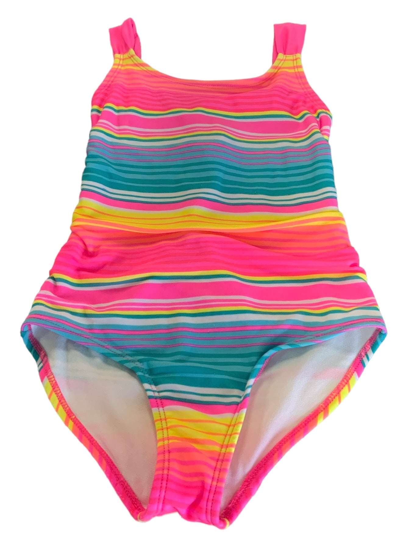 Cat & Jack Girls Pink Stripe Swimsuit S