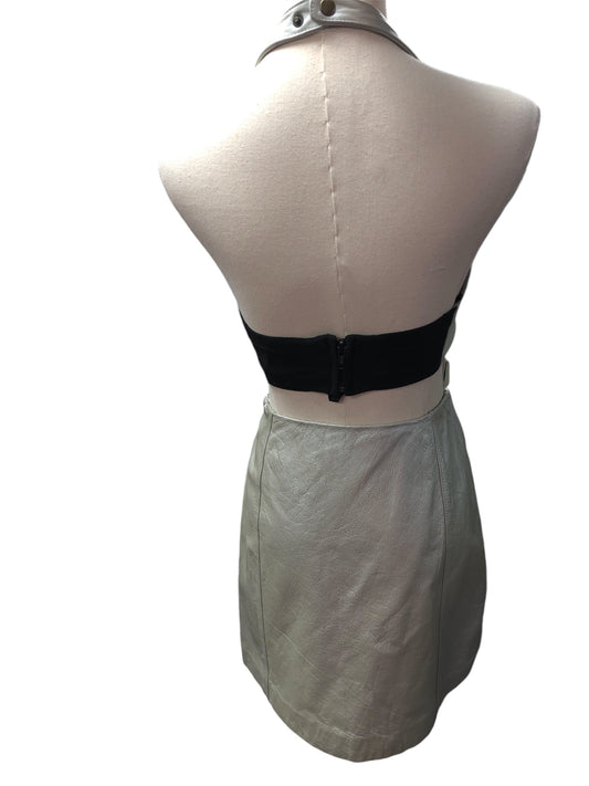 NWT Maxima Jr Leather 2Pc Silver Skirt 2/S