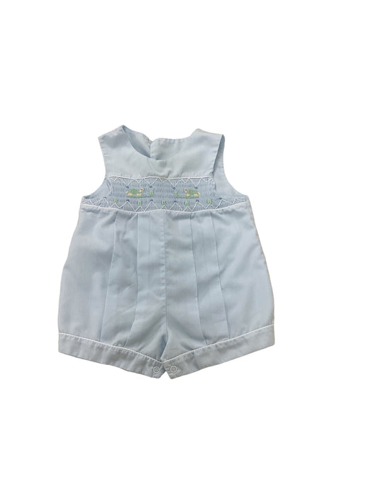 Blue Boys Turtle Smocked Jumpsuit 0-3m