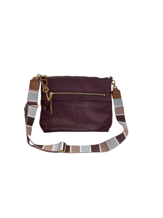 Fossil Women’s Fiona Burgundy Leather Crossbody