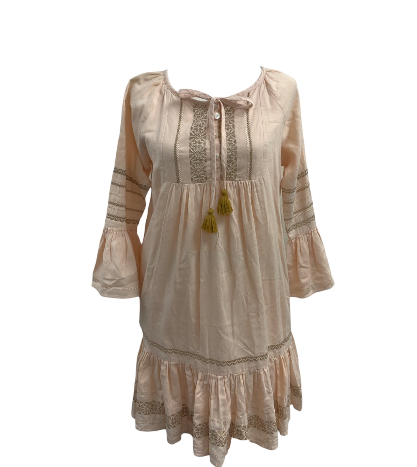 Roller Rabbit Women Linen Dress Peach XS