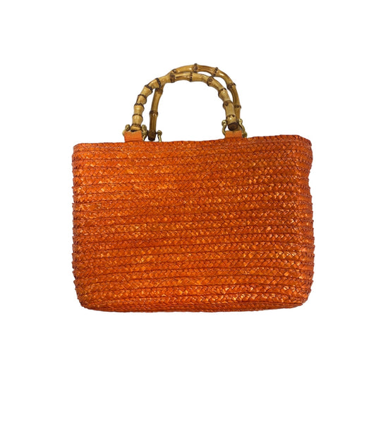 Natural Straw Women's Bag Orange