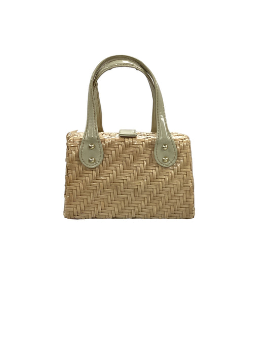 Lesco Lona Wicker  Cream Handle Bag