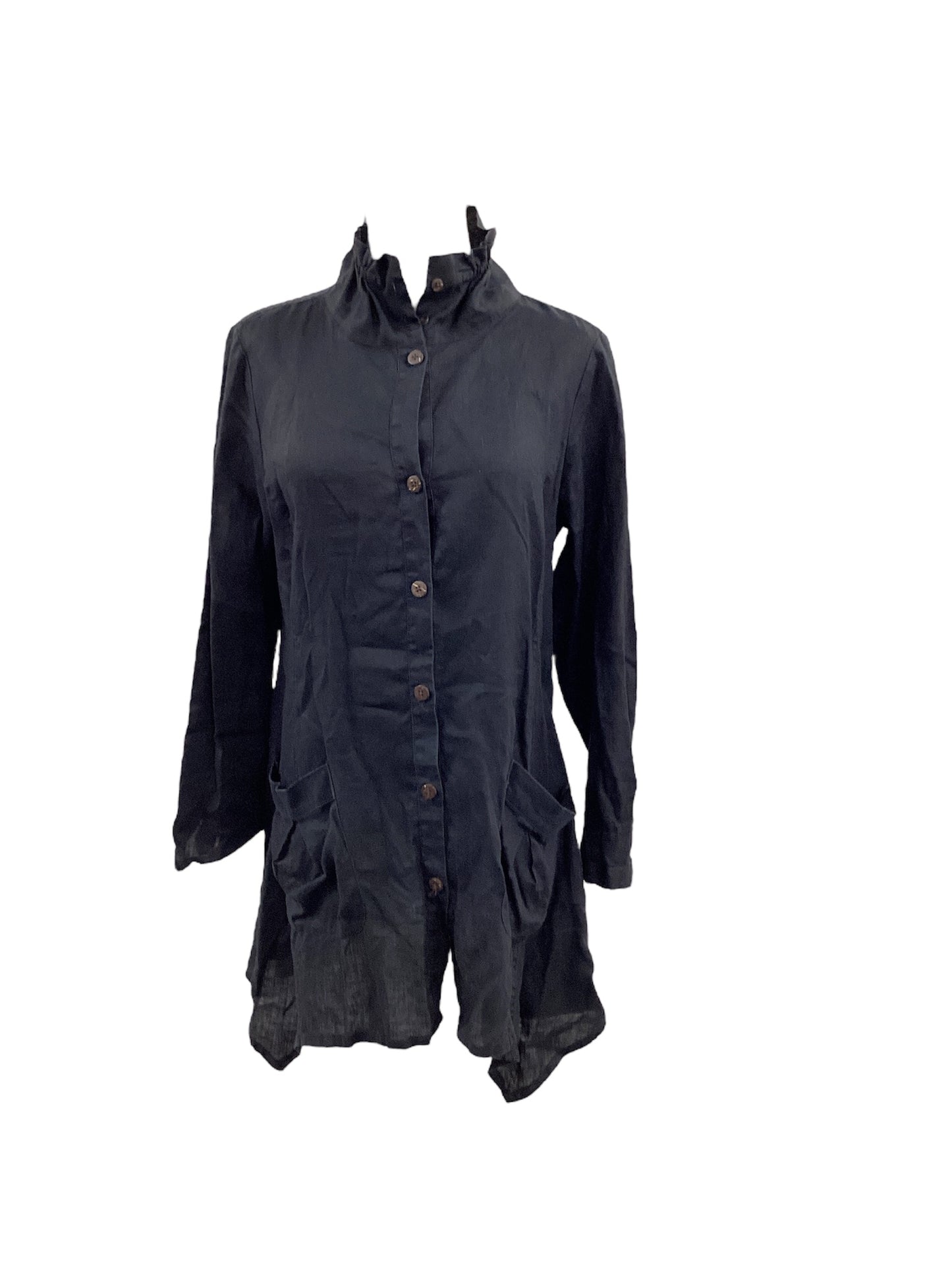 Women’s Black Linen Top L