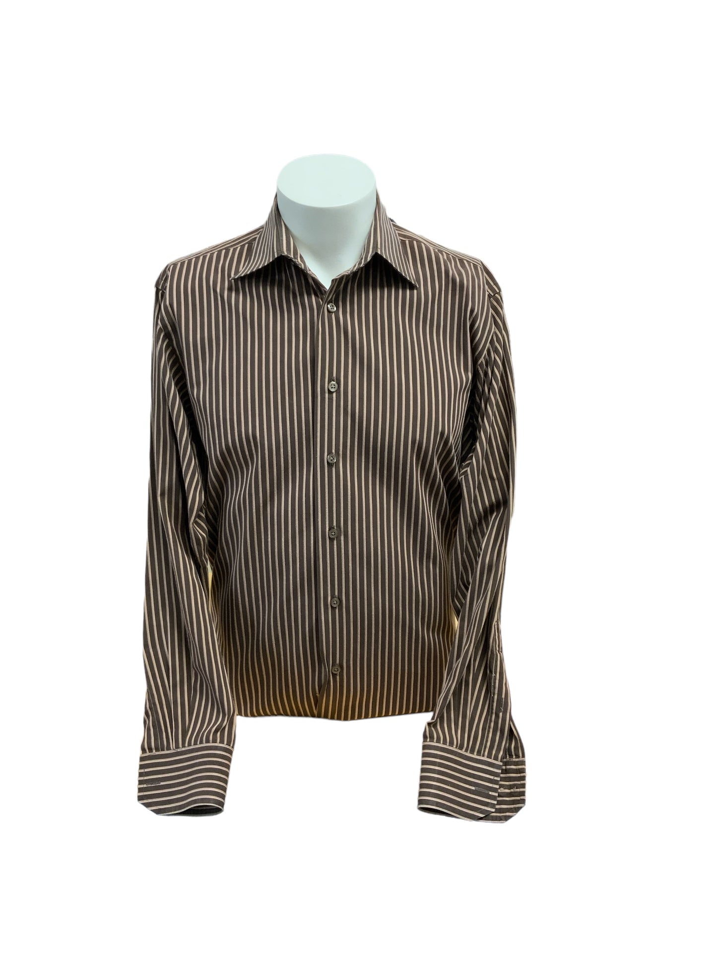 Joe Men's Brown Striped Shirt 15.5/32/33