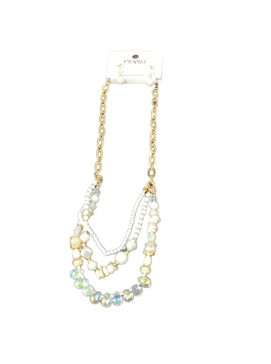 Venus White and Gold Necklace Set