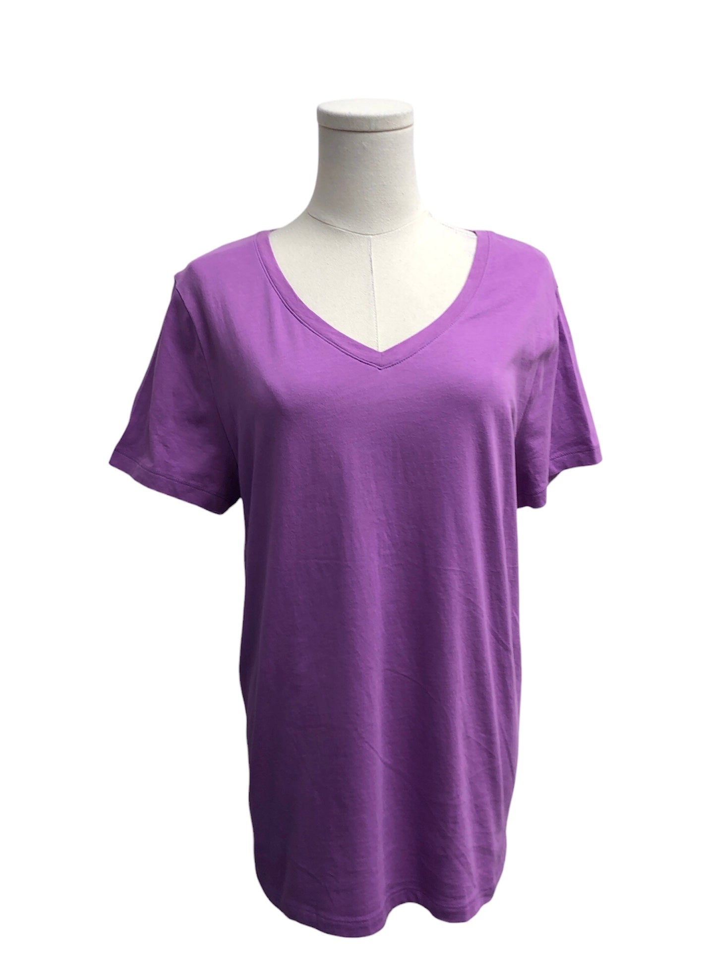 Time and Tru Women's V Tee Orchid L