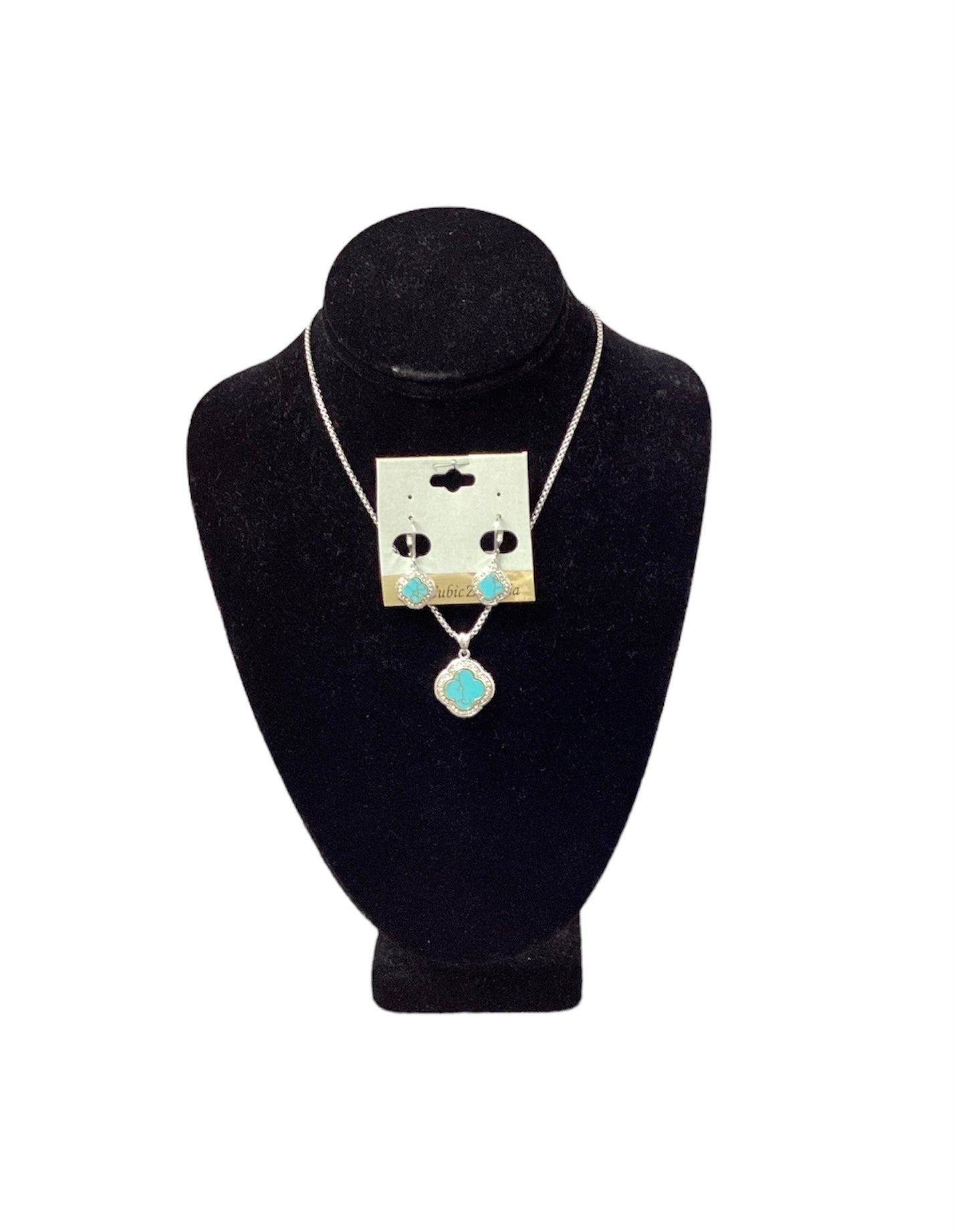 Turquoise and Silver Matching Necklace Set