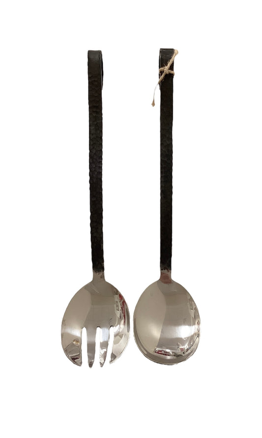 Hammered 2pc Salad Servers 15"