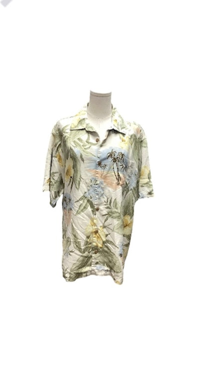 Tommy Bahama Men's Silk Shirt Ivory L