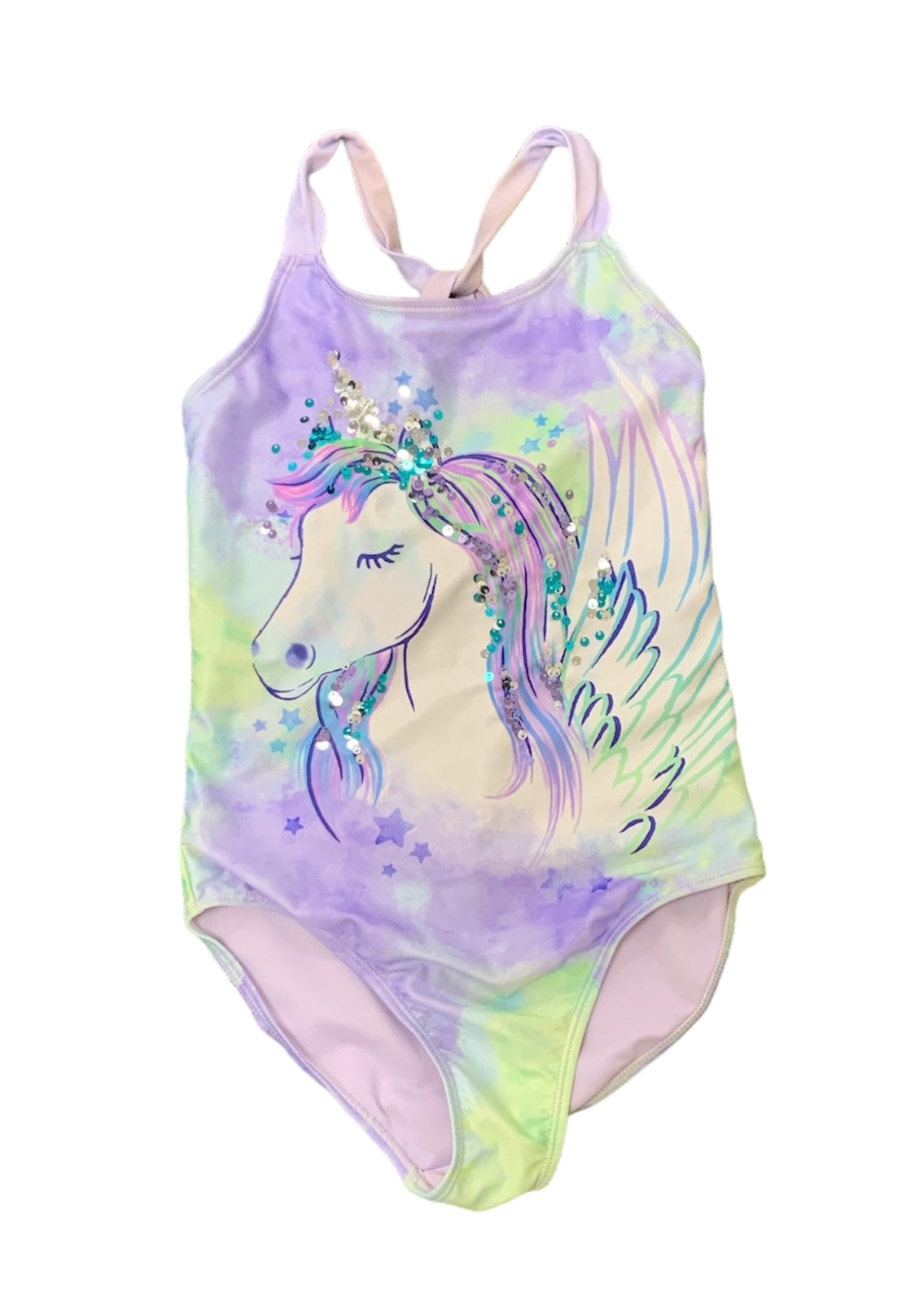 Wonder Nation Girls Unicorn Swimsuit M(7-8)