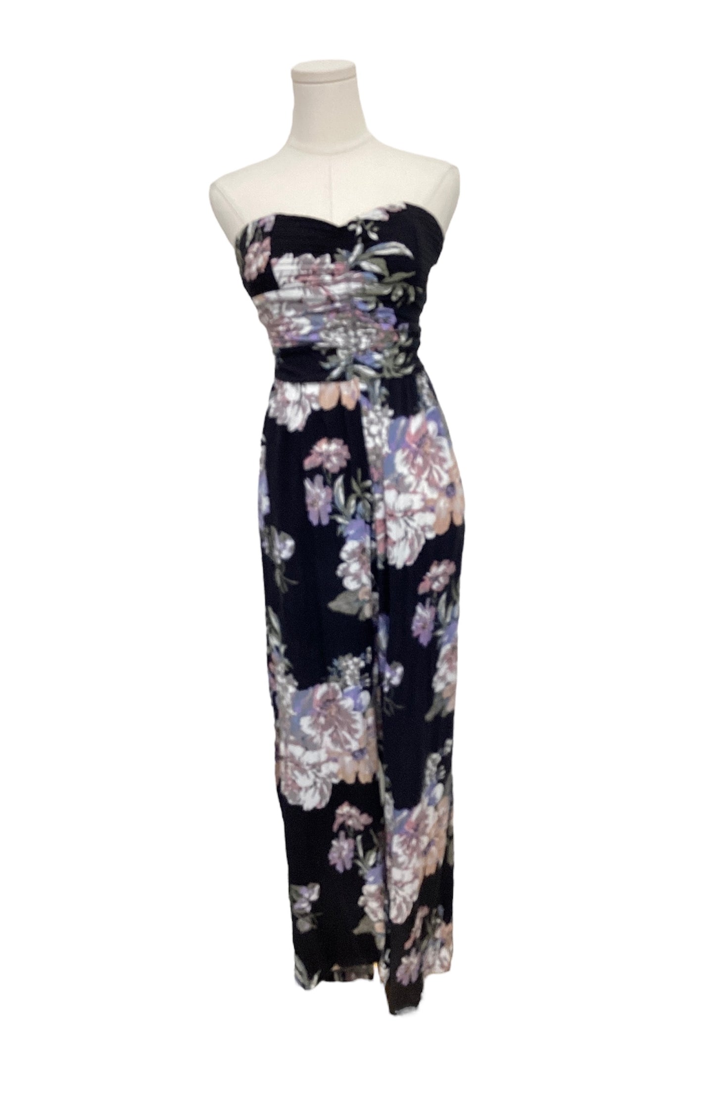 Bog Collection Women's Strapless Jumpsuit Floral