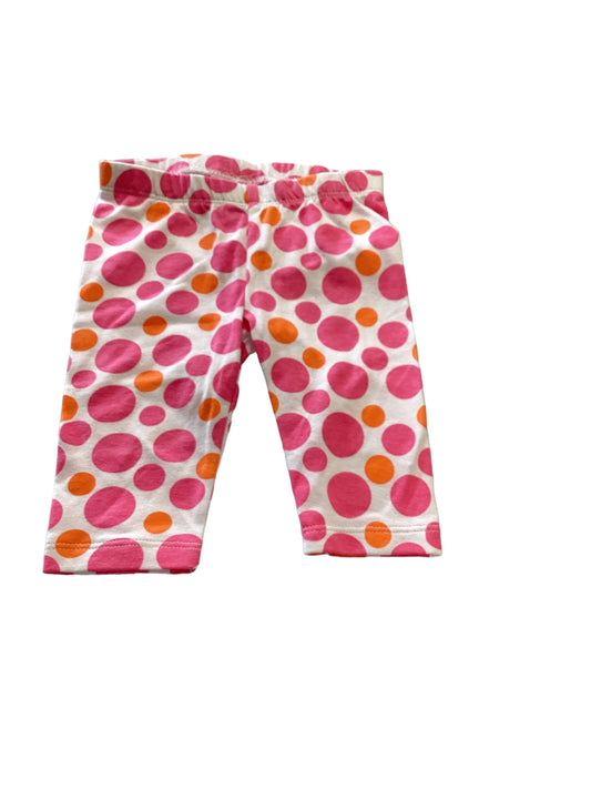 Faded Glory Girls White Polka Dot leggings 6-9m