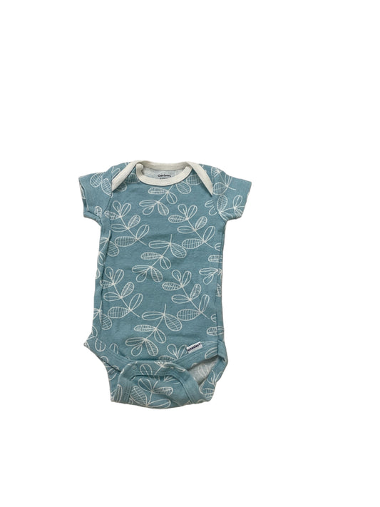 Gerber Boys Turquoise and Cream Onesie 0-3m