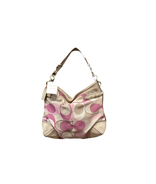 Coach Colette Python Beige & Pink Shoulder Bag