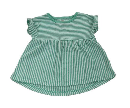 Cat & Jack Girls Green Stripe Shirt 6-9m