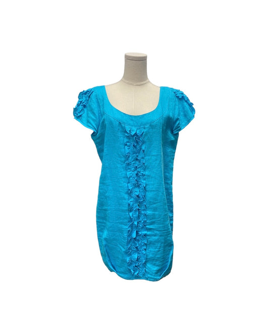 Luiselle Linen Blue Dress  2X