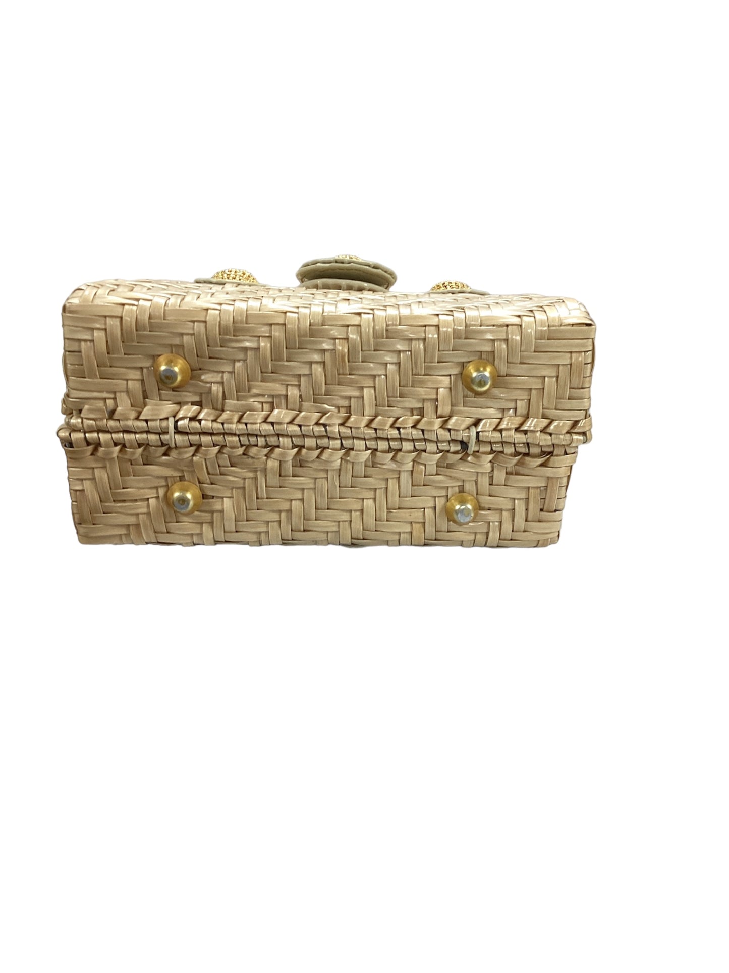 Lesco Lona Wicker  Cream Handle Bag