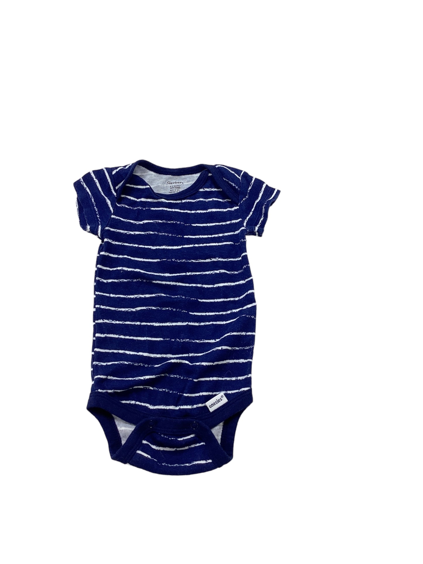 Gerber Boys Blue Striped Onesie 0-3m