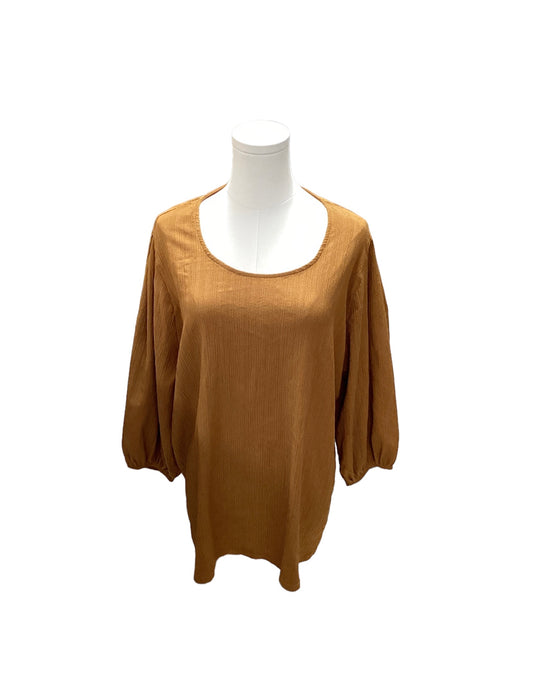 Ava & Viv Women's Top Brown 1X