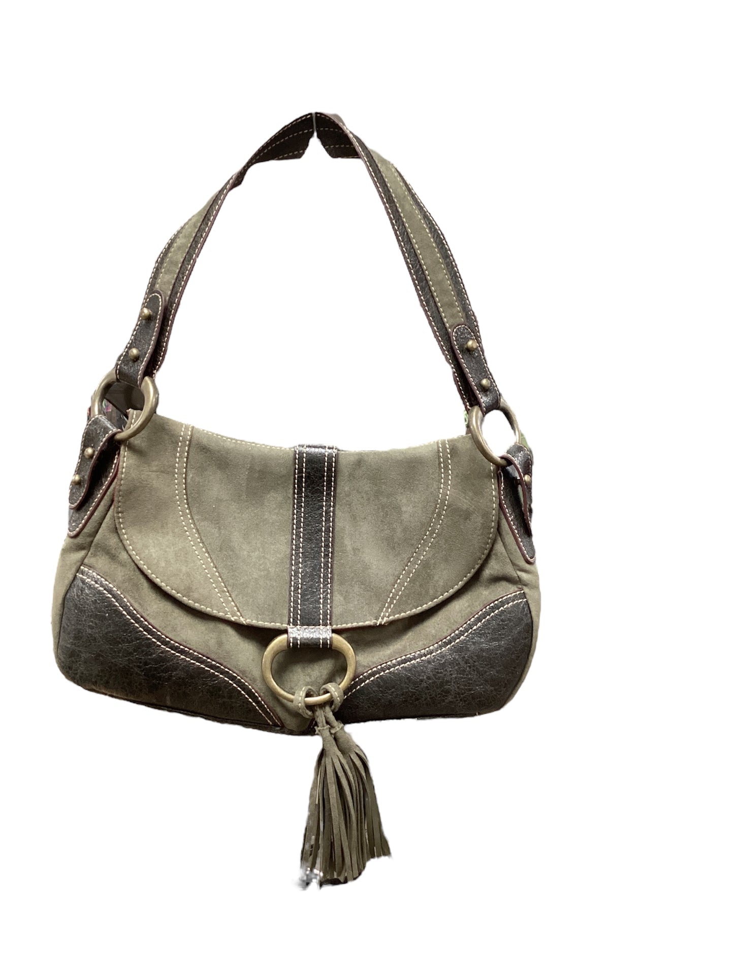 Suede Green Shoulder Bag