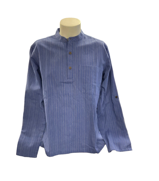 Linen Men's  Tunic Blue L