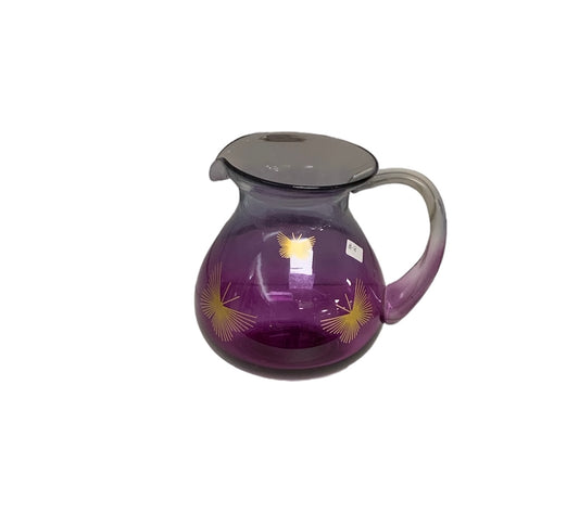 Glass Butterfly Pitcher Purple