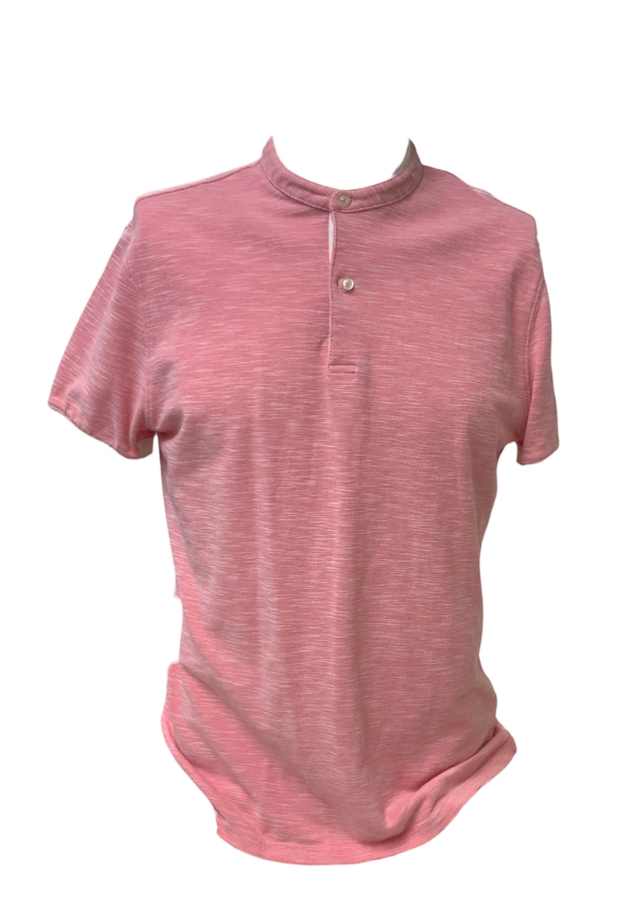 Massimo Dutti Men's Henley Pink Shirt L