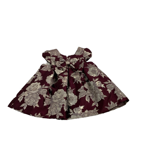 Bonnie Baby Girls Maroon Dress 0-3m