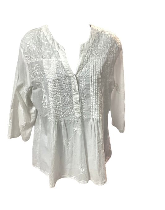 Women’s Blouse White Embroidery XL