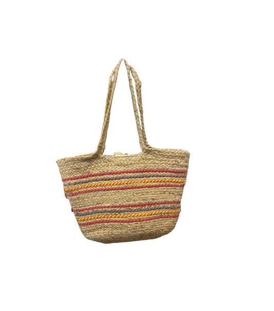 Straw Color Stripe Shoulder Bag