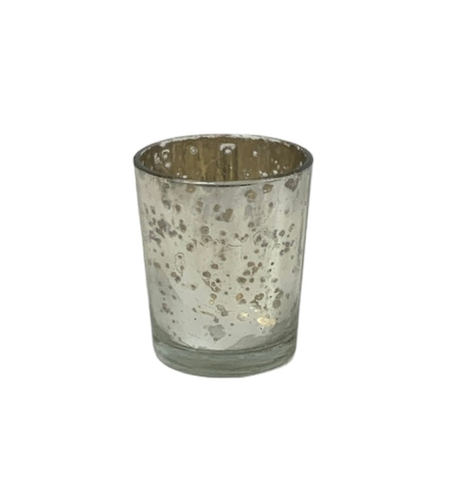 Glass Silver Votives 3"