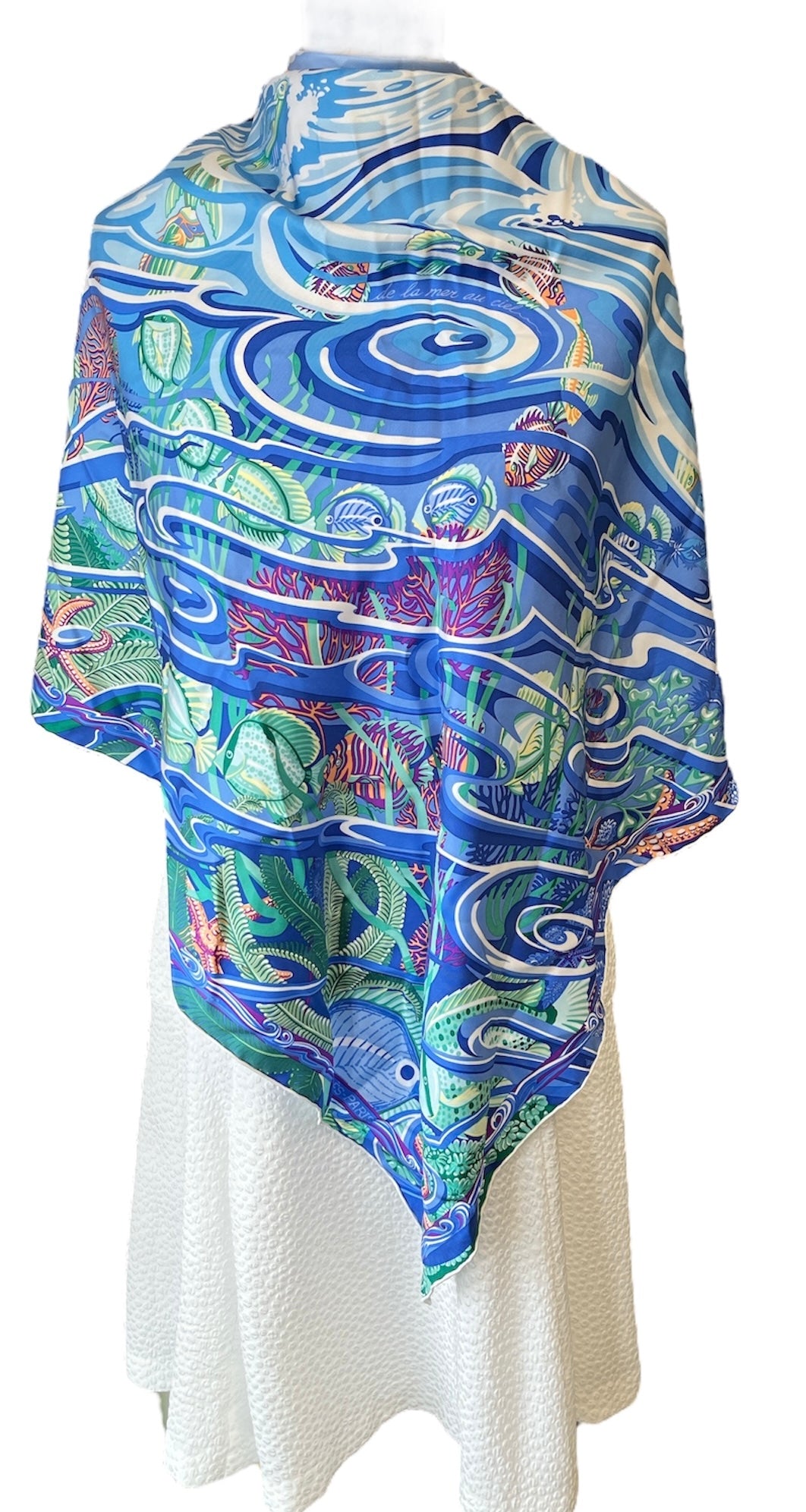 Hermes Women's  Blue Silk Scarf