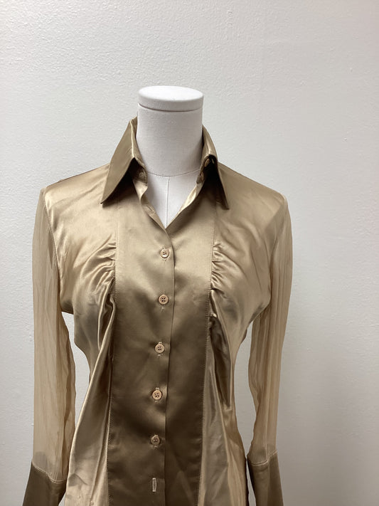 Vertigo Womens Blouse Gold Size S