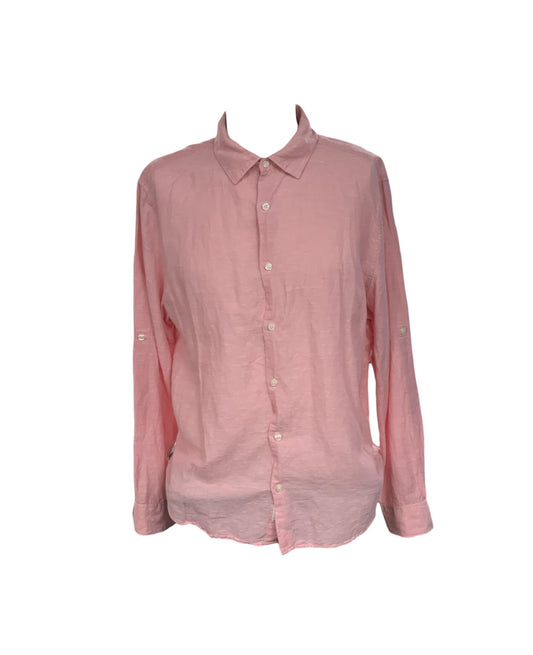 P Ellis Men's Linen Shirt Pink XL