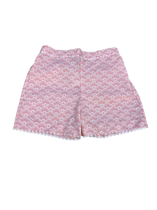 Shrimp & Grits Kids Shorts Pink/White Size 6