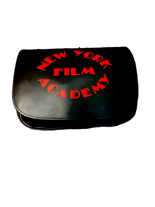 New York Film Academy Black Leather Messenger Bag New